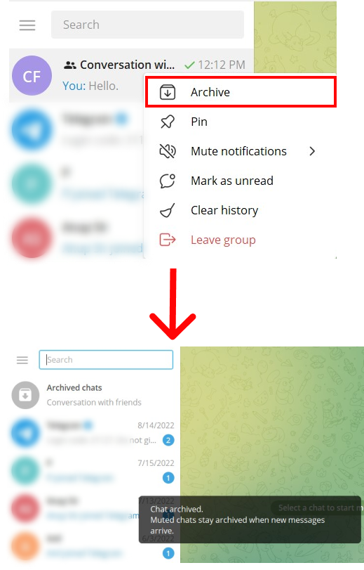 How to Archive Chats in Telegram using Desktop Application?