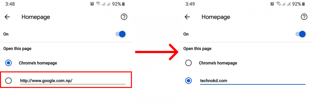 How to Change Homepage on Chrome using Mobile?