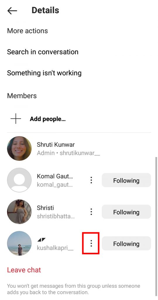 How to Remove Members from an Instagram Group?