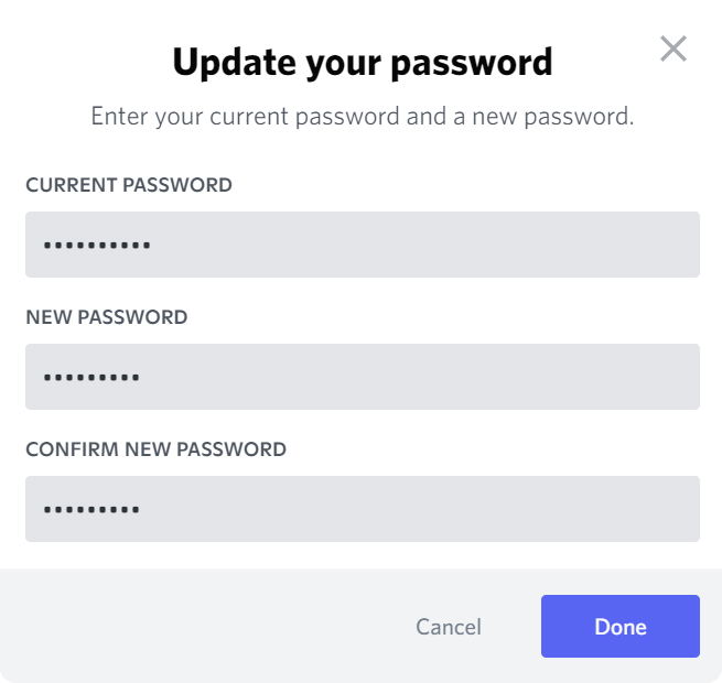 Changing the Password