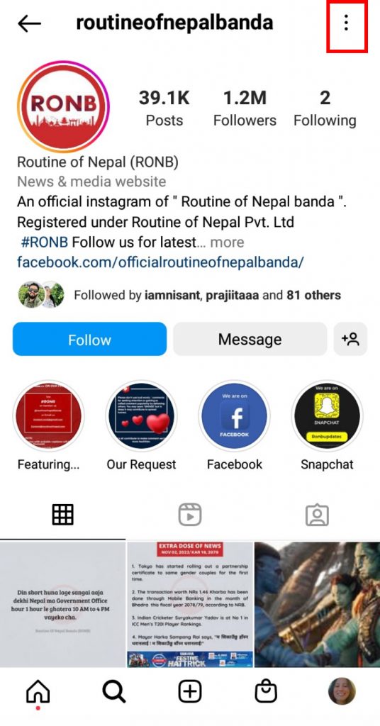 Share Instagram Profile