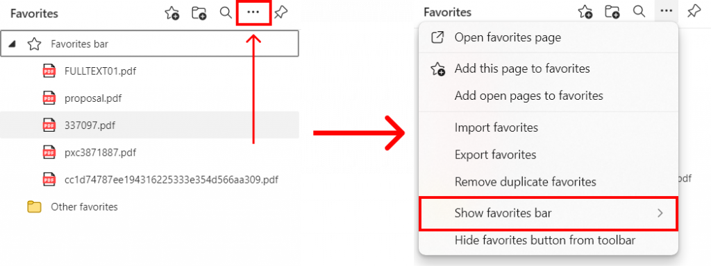 How to Show Bookmarks Bar in Microsoft Edge?