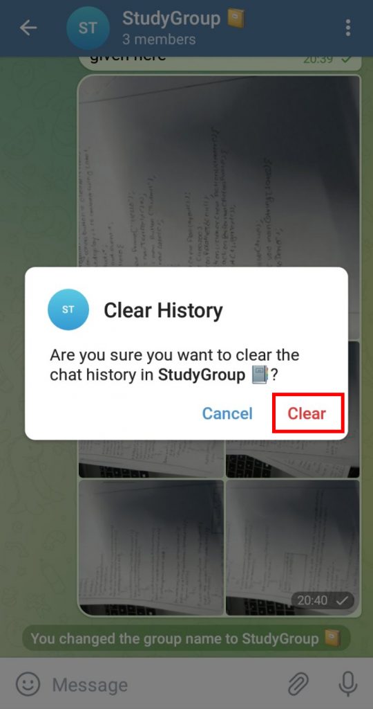How to Clear Telegram Group Chat History?