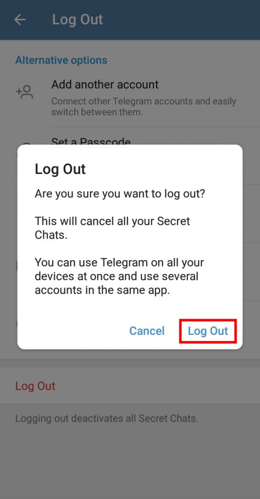 How to Log Out of Telegram?