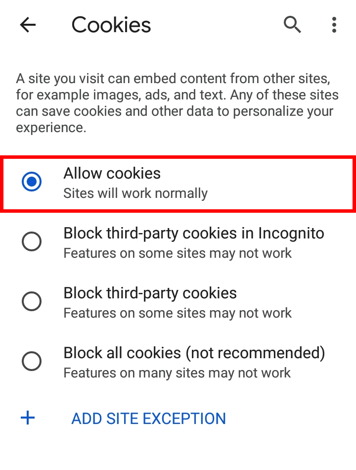 How to Enable Cookies in Google Chrome?