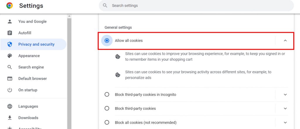How to Enable Cookies in Google Chrome?