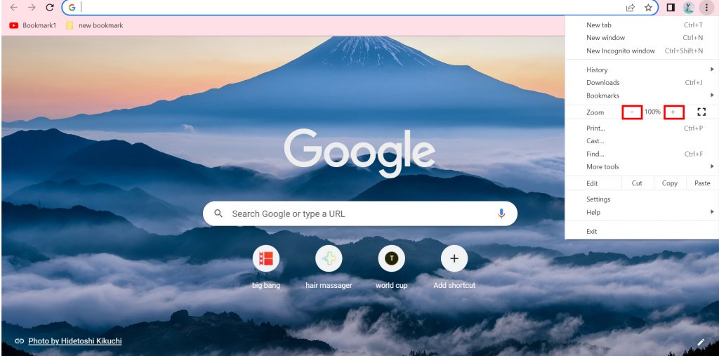 How to zoom in or out on Chrome?