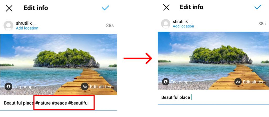 How to Remove Hashtags from an Instagram Post?