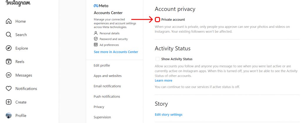 How to Make Your Instagram Private using Desktop/PC?