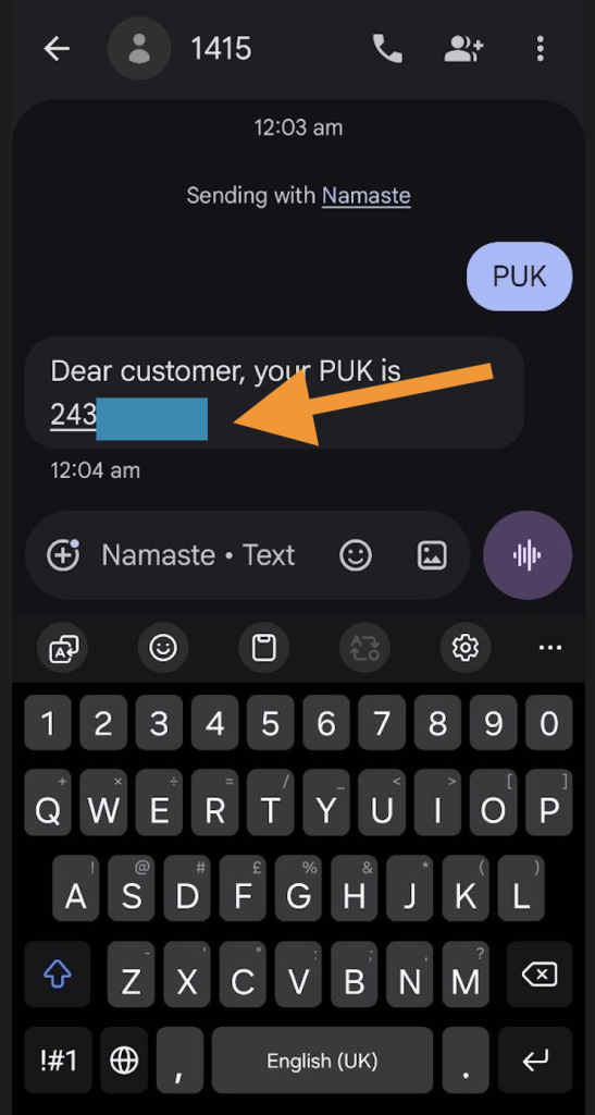 PUK Code NTC Ncell