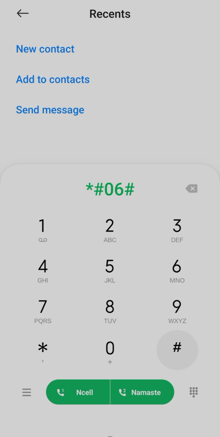 Dial *#06#