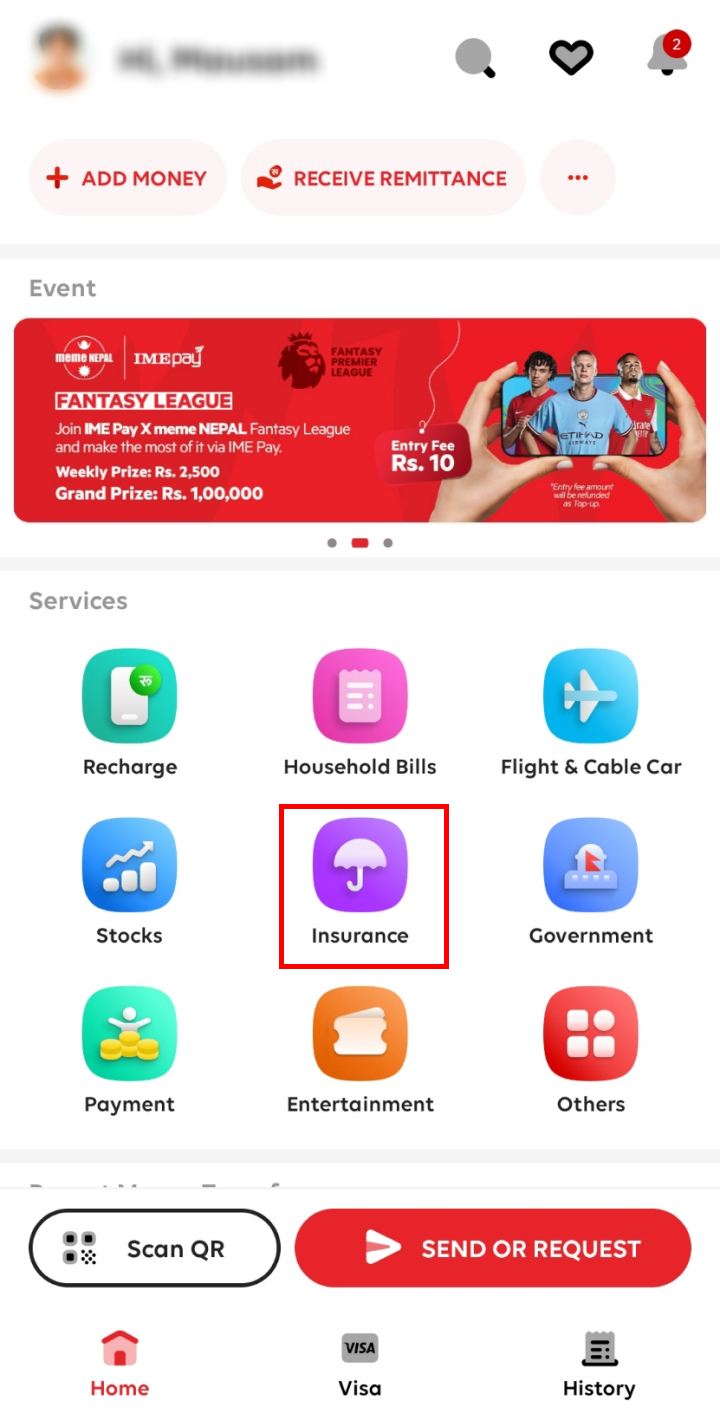Click on Insurance.