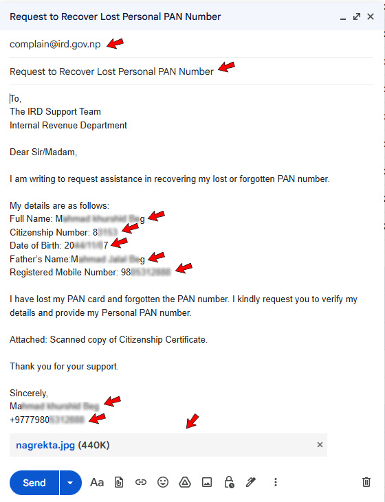 Personal PAN Card Recovery in Nepal